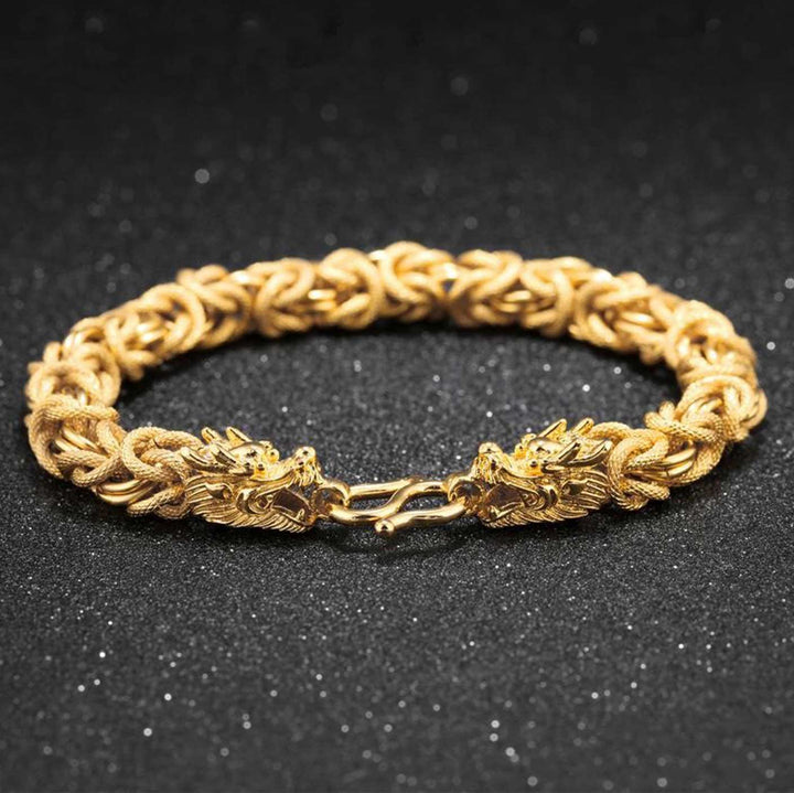 Double-Headed Golden Dragon Bracelet – Amplify Success & Fortune