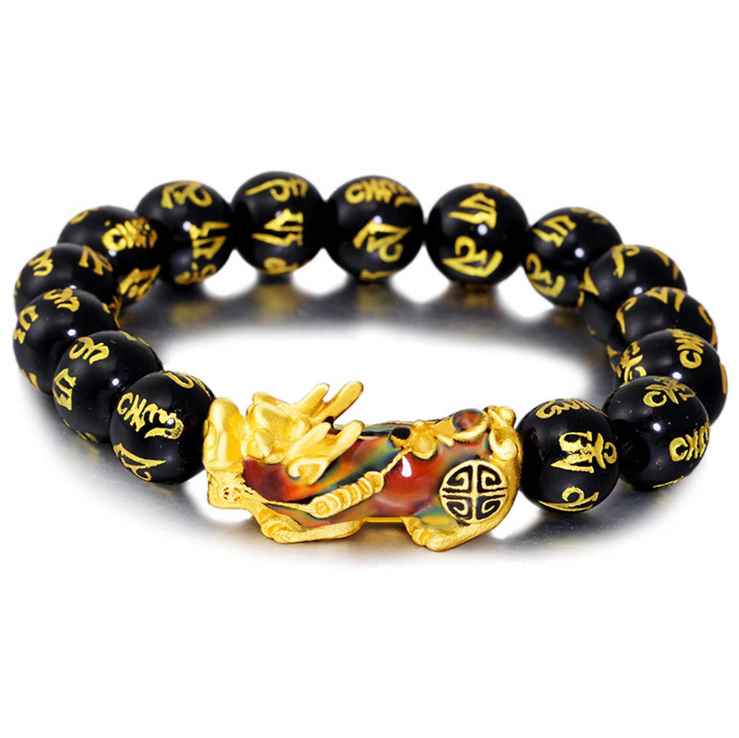 Color-Changing Pixiu Obsidian Wealth Bracelet – Dynamic Energy for Wealth & Protection