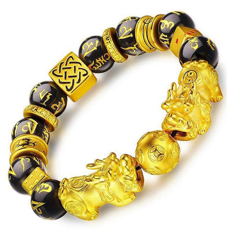 Gold-Plated Double Pixiu Bracelet – Extreme Wealth & Protection Charm