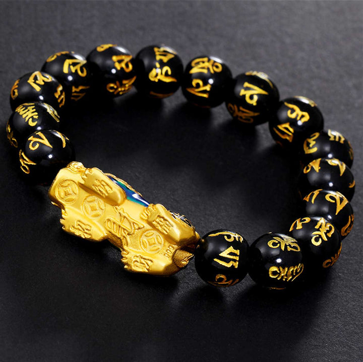 Color-Changing Pixiu Obsidian Wealth Bracelet – Dynamic Energy for Wealth & Protection