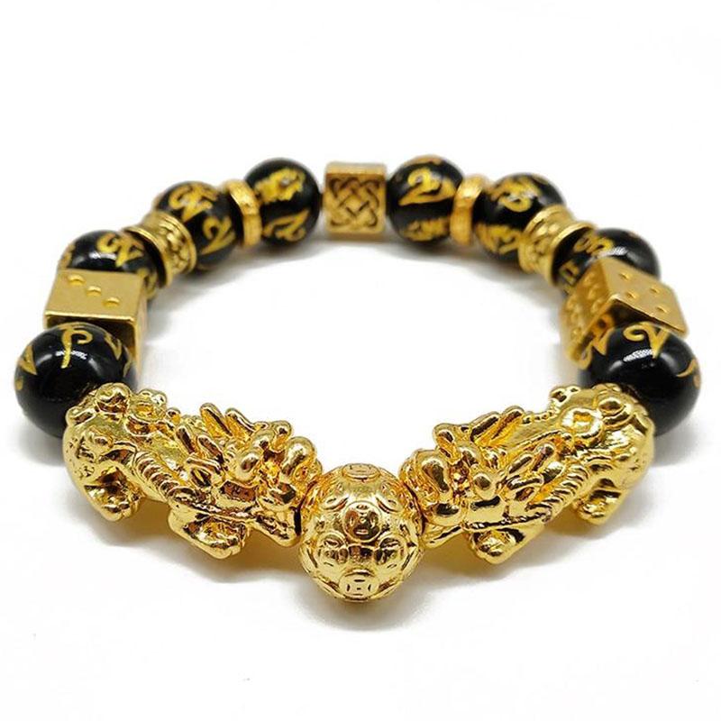 Gold-Plated Double Pixiu Bracelet – Extreme Wealth & Protection Charm
