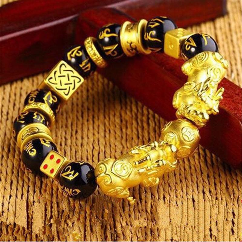 Gold-Plated Double Pixiu Bracelet – Extreme Wealth & Protection Charm