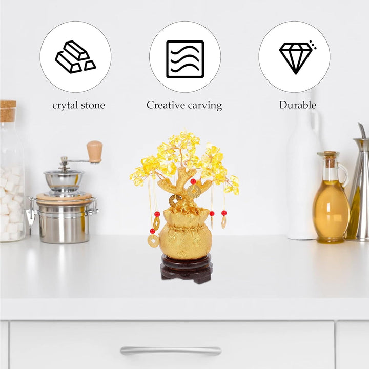 Homoyoyo Citrine Money Tree – Crystal Feng Shui Bonsai for Abundance, Wealth & Success