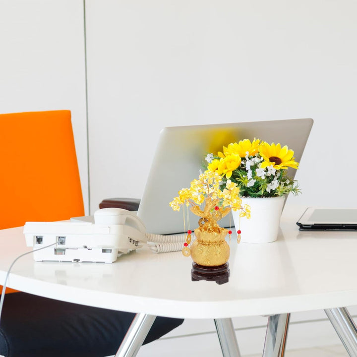 Homoyoyo Citrine Money Tree – Crystal Feng Shui Bonsai for Abundance, Wealth & Success