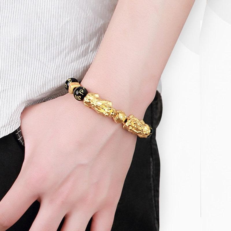 Gold-Plated Double Pixiu Bracelet – Extreme Wealth & Protection Charm