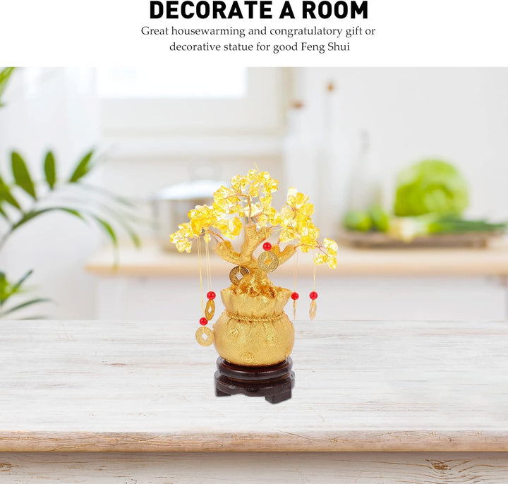 Homoyoyo Citrine Money Tree – Crystal Feng Shui Bonsai for Abundance, Wealth & Success