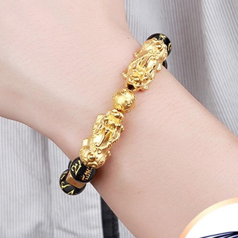 Gold-Plated Double Pixiu Bracelet – Extreme Wealth & Protection Charm