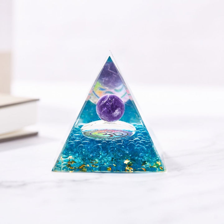 Amethyst Orgonite Pyramid – Purification & EMF Protection