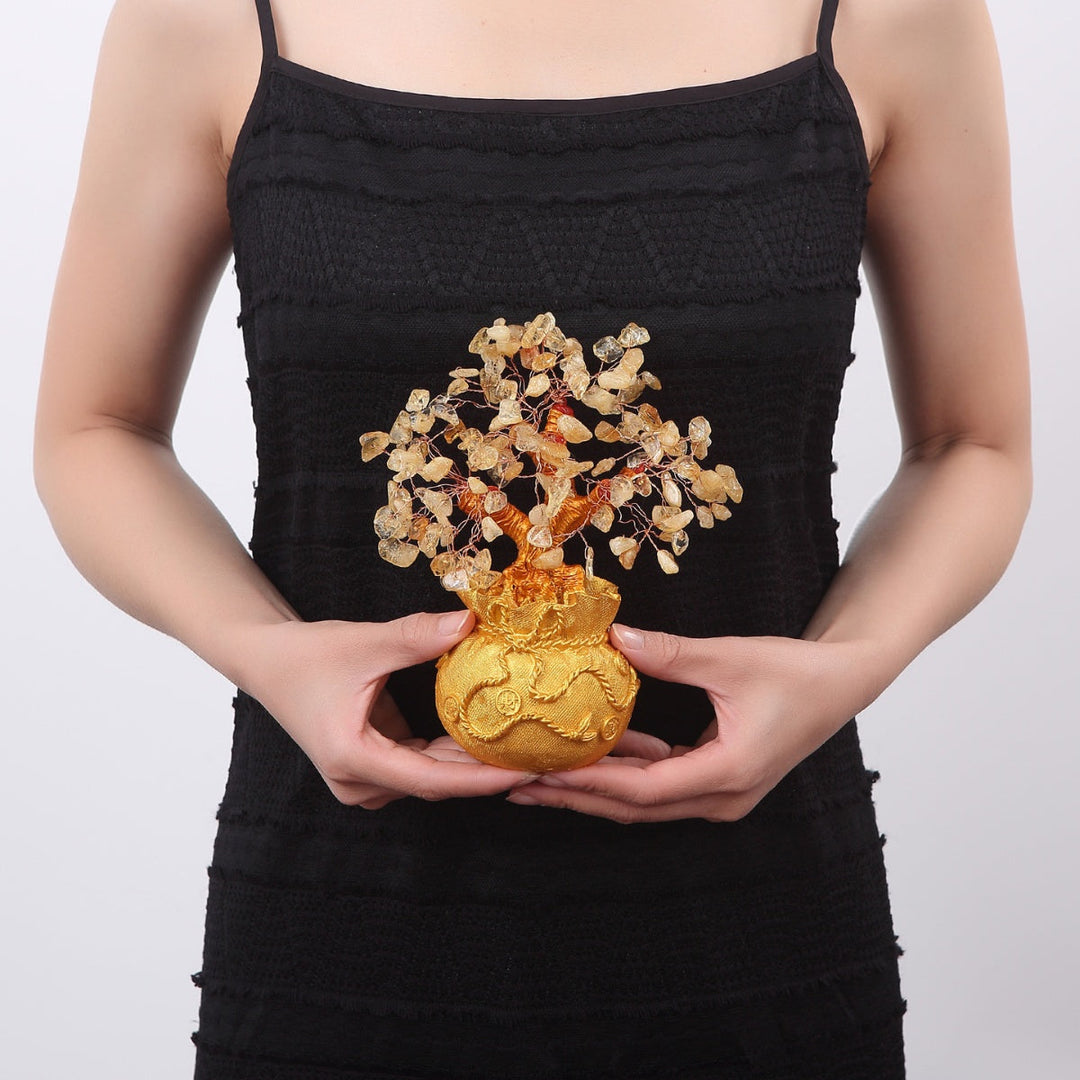Citrine Money Tree for Prosperity -  Feng Shui Gemstone Ornament
