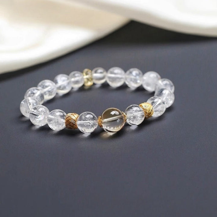 Clear Quartz Master Healer Bracelet with Citrine - Healing, Clarity & Balance
