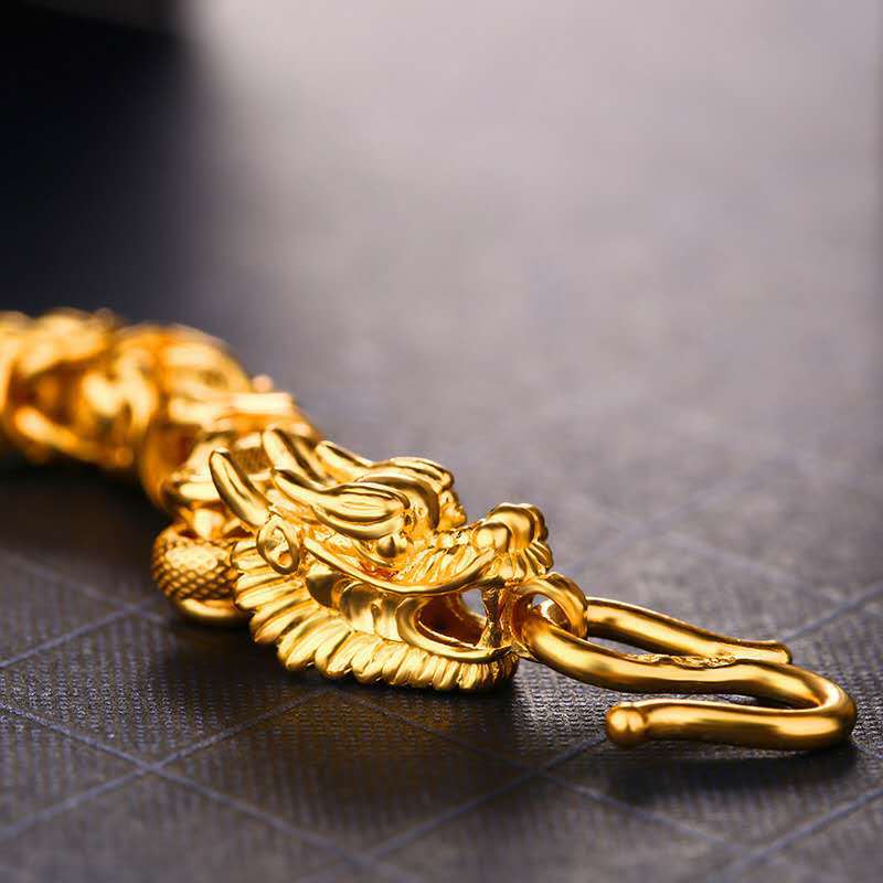 Double-Headed Golden Dragon Bracelet – Amplify Success & Fortune