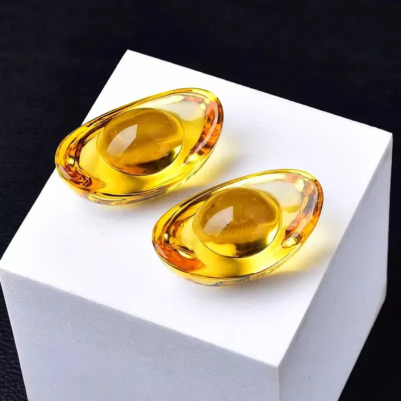 Feng Shui Golden Treasure Basin – Wealth Attraction Crystal Decor with Ingot