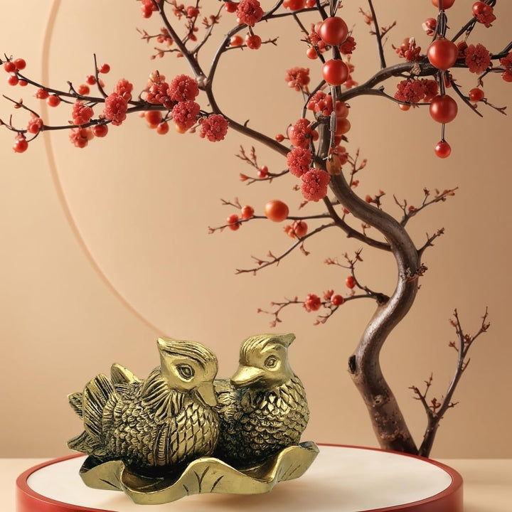 Feng Shui Mandarin Ducks Statue – Yuan Yang Love Birds Figurine for Romance & Harmony