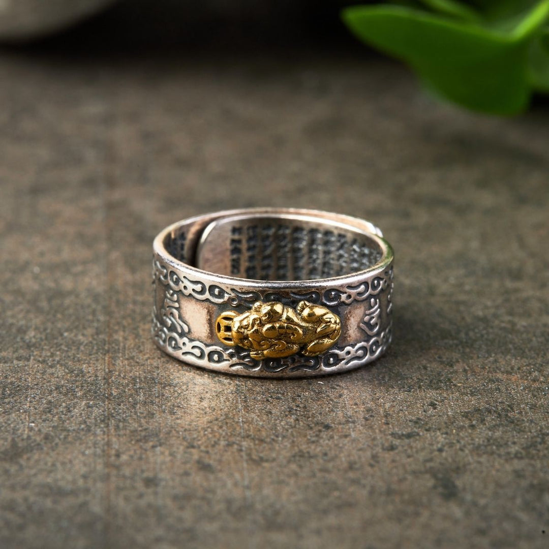 Feng Shui Pixiu Mantra Ring – Wealth & Protection