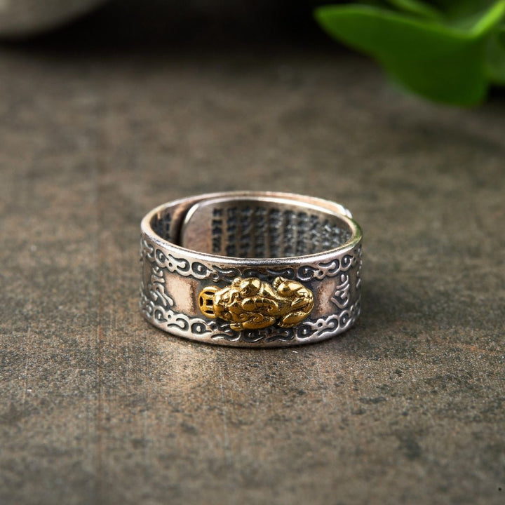 Feng Shui Pixiu Mantra Ring – Wealth & Protection