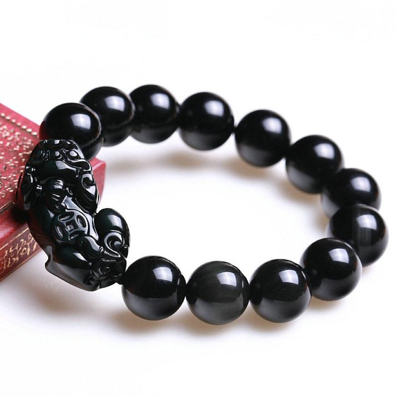 Black Obsidian Pixiu Bracelet – Ultimate Wealth Protection & Energy Shield