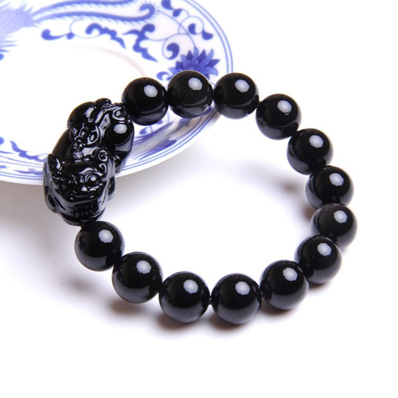 Black Obsidian Pixiu Bracelet – Ultimate Wealth Protection & Energy Shield