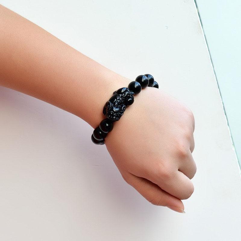 Black Obsidian Pixiu Bracelet – Ultimate Wealth Protection & Energy Shield