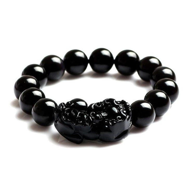 Black Obsidian Pixiu Bracelet – Ultimate Wealth Protection & Energy Shield