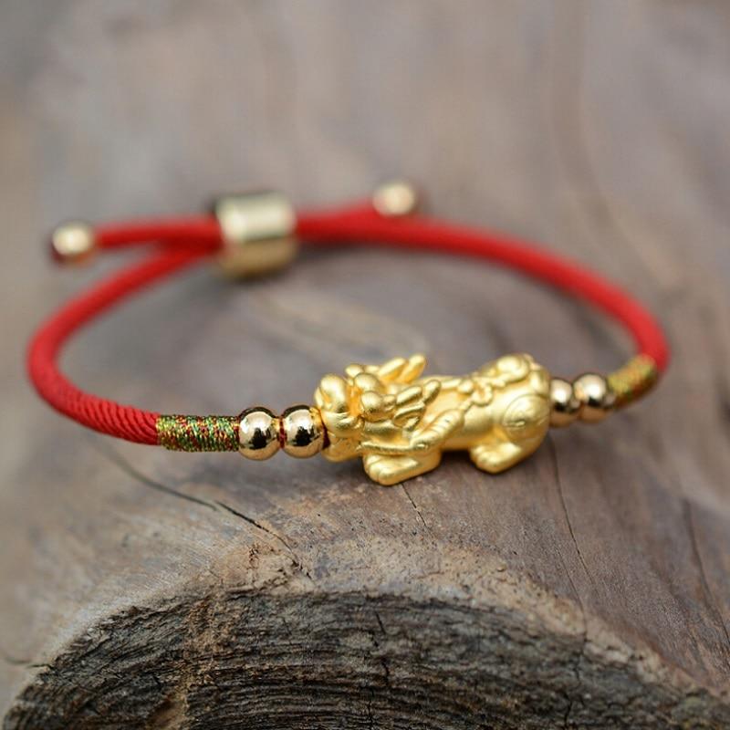 Feng Shui Piyao Wealth Bracelet – Red/Black String