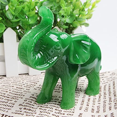 Jade Green Feng Shui Lucky Elephant Statue – Wealth, Wisdom & Protection Figurine