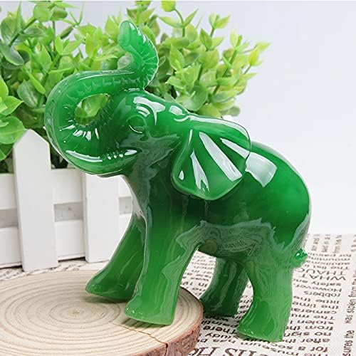 Jade Green Feng Shui Lucky Elephant Statue – Wealth, Wisdom & Protection Figurine