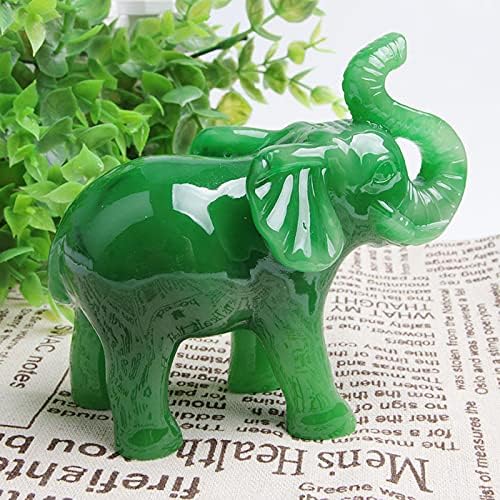 Jade Green Feng Shui Lucky Elephant Statue – Wealth, Wisdom & Protection Figurine
