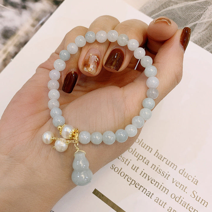 Light Green Jade Wu Lou Amulet Bracelet – Healing, Longevity & Illness