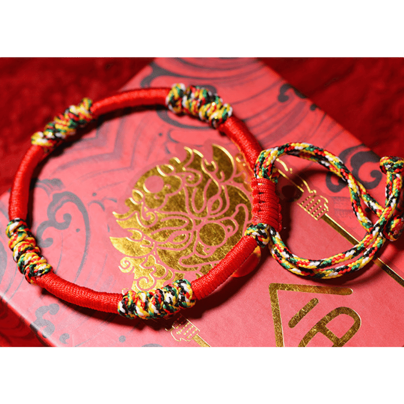 Lucky Buddhist Monk Bracelet – Five Colors of Blessings & Enlightenment