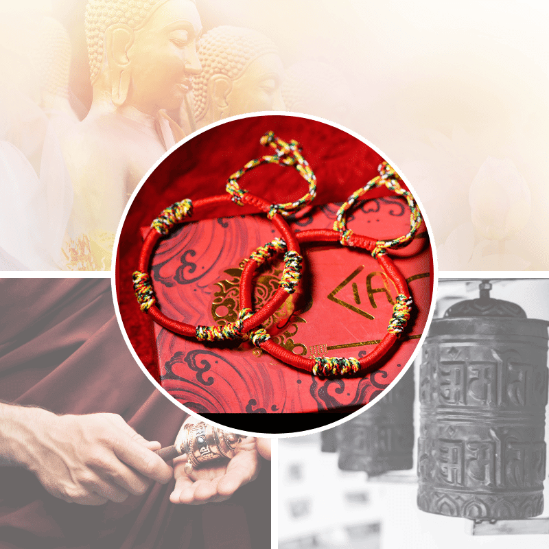 Lucky Buddhist Monk Bracelet – Five Colors of Blessings & Enlightenment