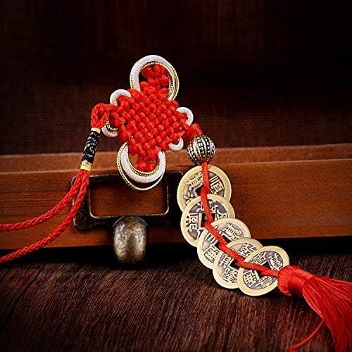 Lucky Five Emperor Coins with Red Chinese Knot – Feng Shui Coins for Wealth and Success