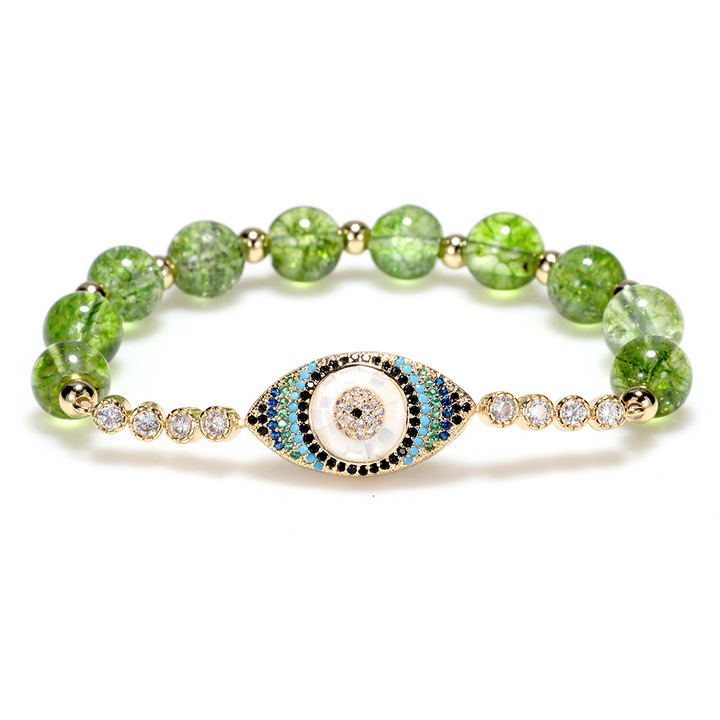 Peridot Style Evil Eye Bracelet – Wealth Energy & Protection in One