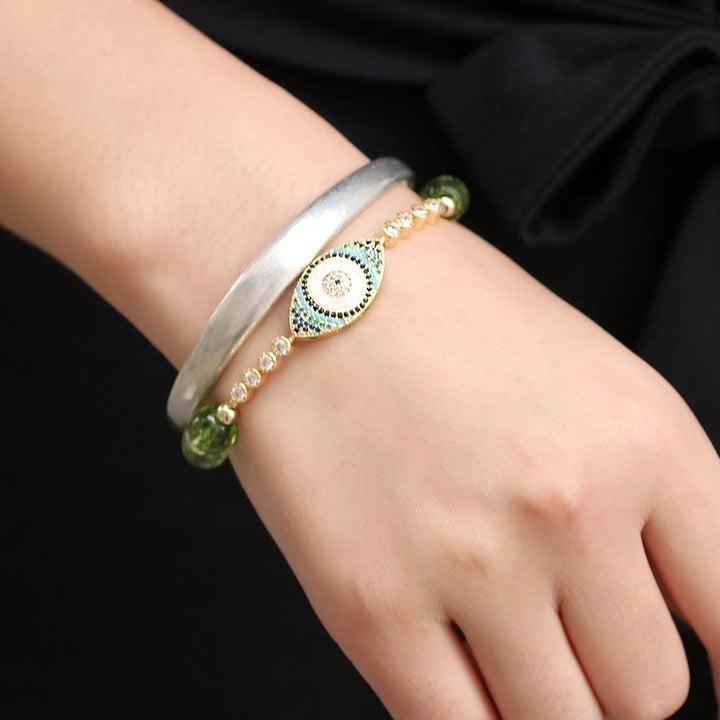 Peridot Style Evil Eye Bracelet – Wealth Energy & Protection in One