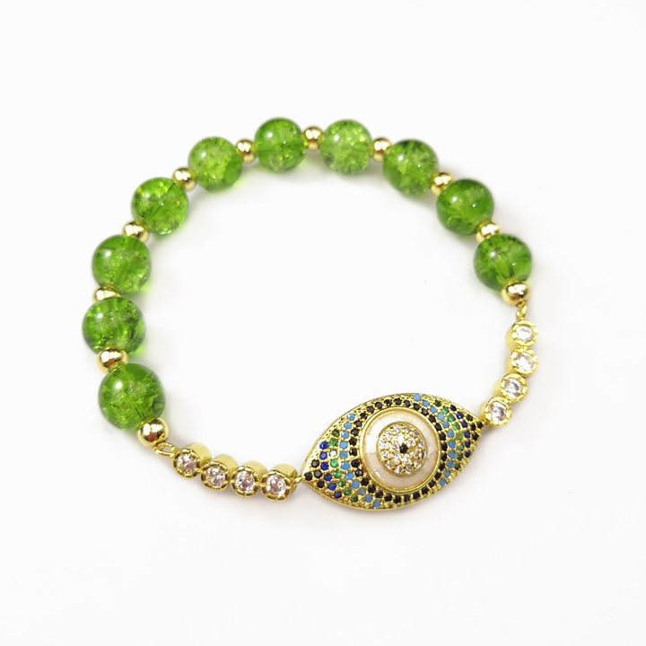 Peridot Style Evil Eye Bracelet – Wealth Energy & Protection in One