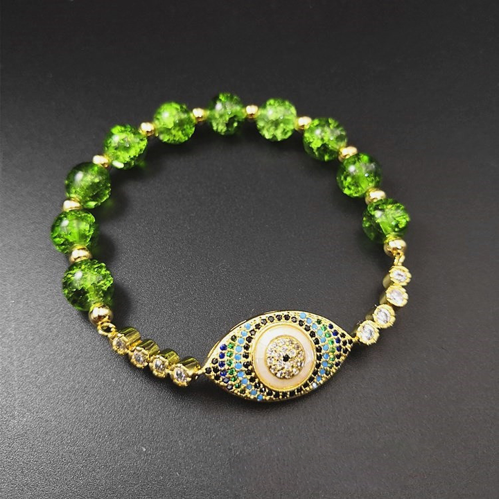 Peridot Style Evil Eye Bracelet – Wealth Energy & Protection in One