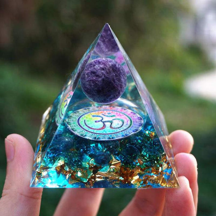 Amethyst Orgonite Pyramid – Purification & EMF Protection