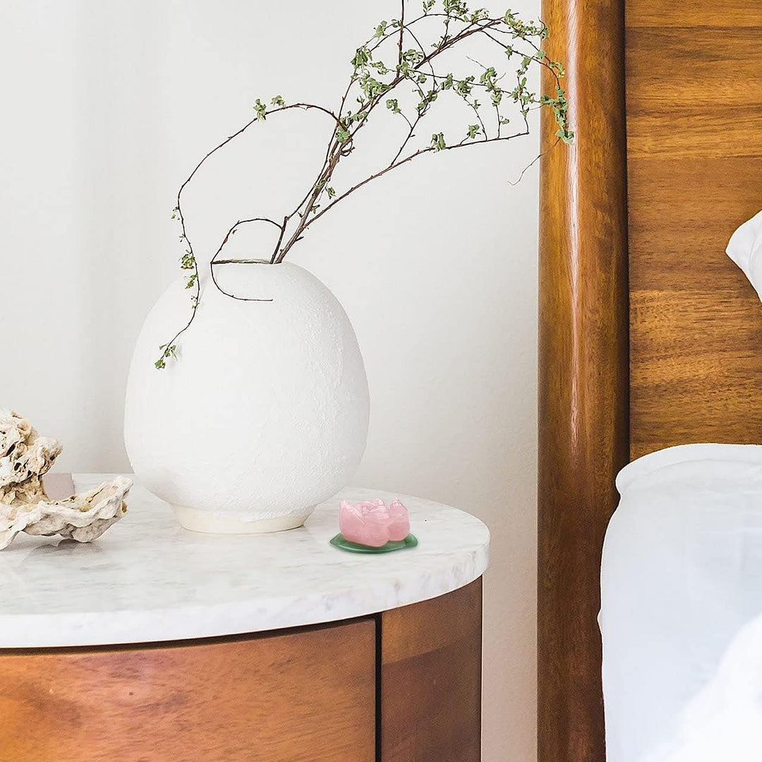 Rose Quartz Mandarin Ducks on Jade Lotus Leaf – For Love, Romance & Harmony