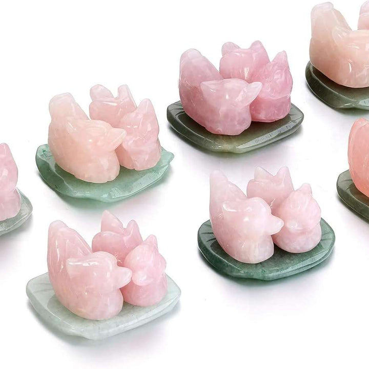 Rose Quartz Mandarin Ducks on Jade Lotus Leaf – For Love, Romance & Harmony