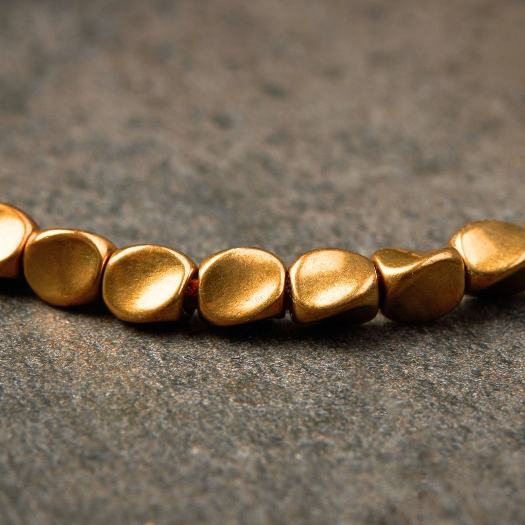 Tibetan Copper Beads Bracelet – Handmade Spiritual Jewelry for Healing, Strength & Protection