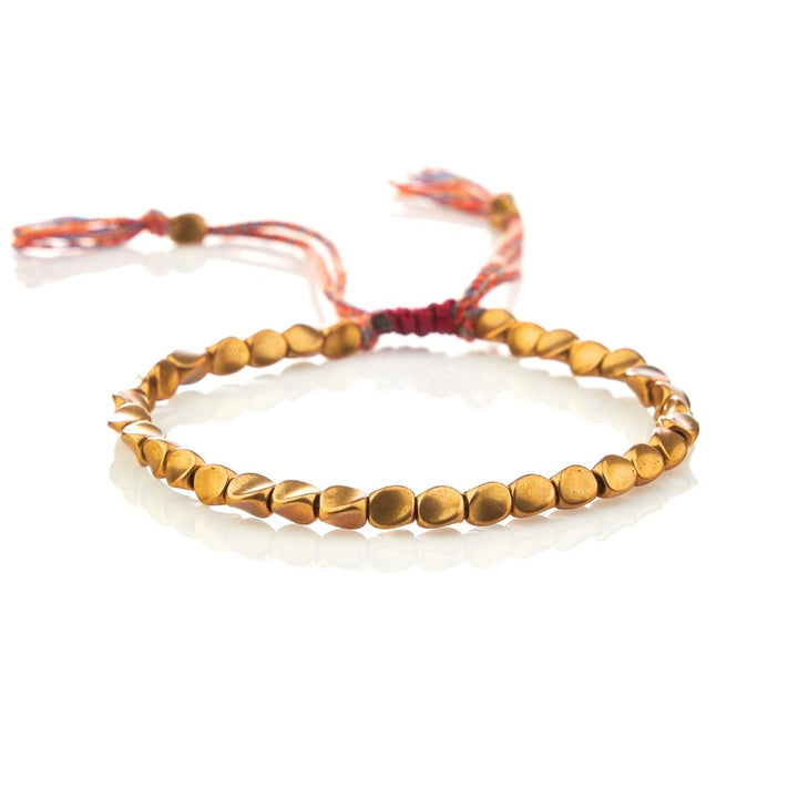 Tibetan Copper Beads Bracelet – Handmade Spiritual Jewelry for Healing, Strength & Protection
