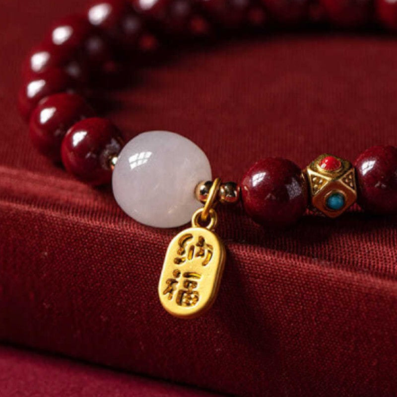 Red Cinnabar Good Fortune Bracelet – Manifest Abundance & Auspicious Energy