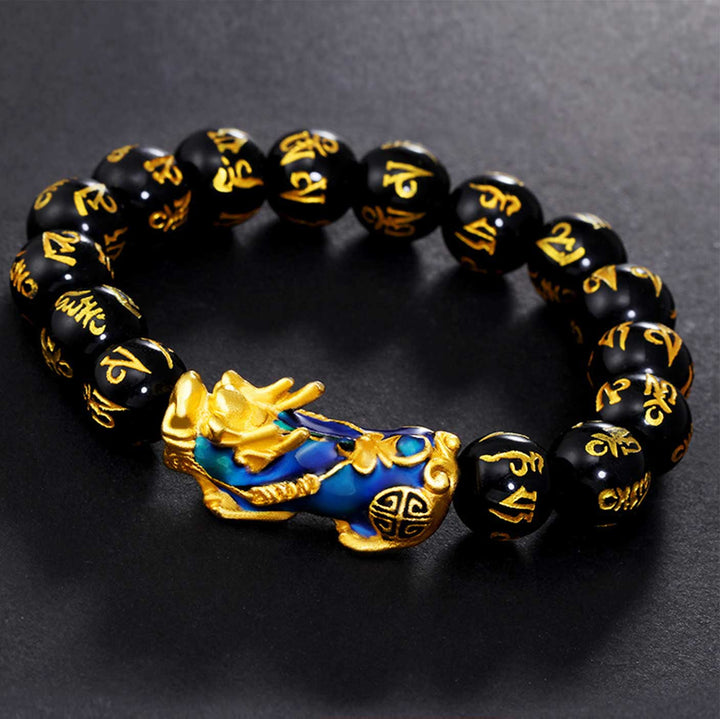 Color-Changing Pixiu Obsidian Wealth Bracelet – Dynamic Energy for Wealth & Protection