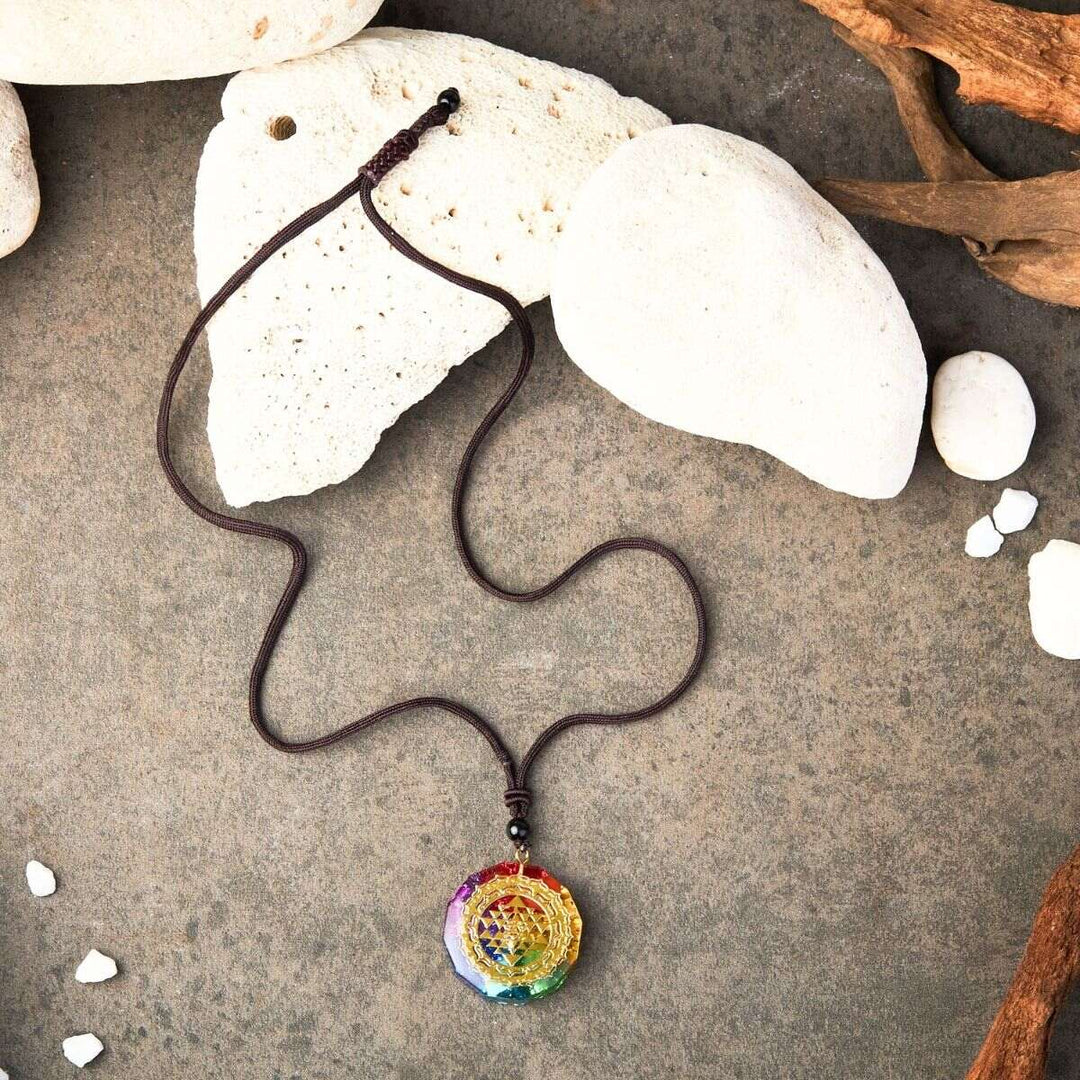 Chakra Orgonite Necklace – Full-Spectrum Energy Balance & EMF Shield