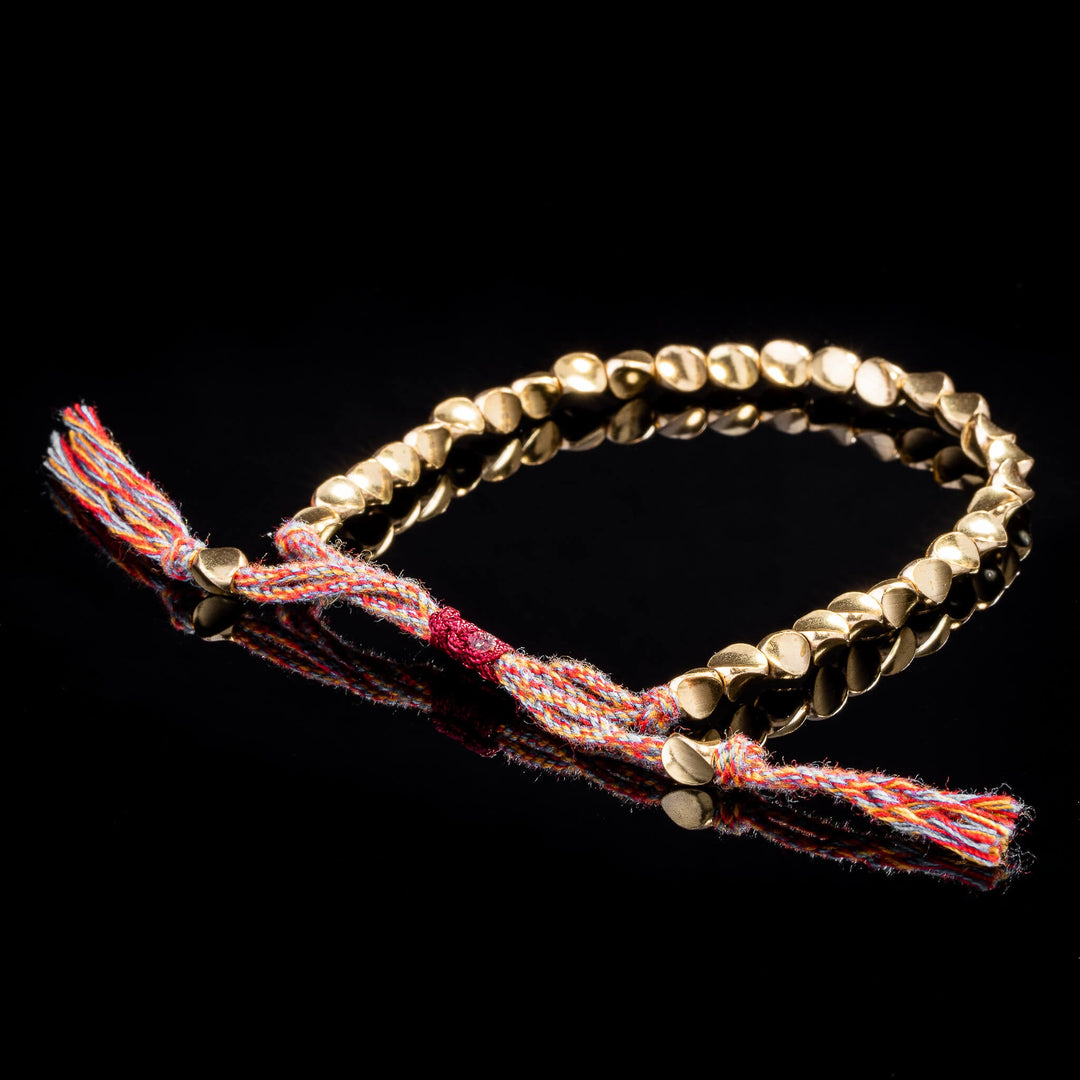 Tibetan Copper Beads Bracelet – Handmade Spiritual Jewelry for Healing, Strength & Protection