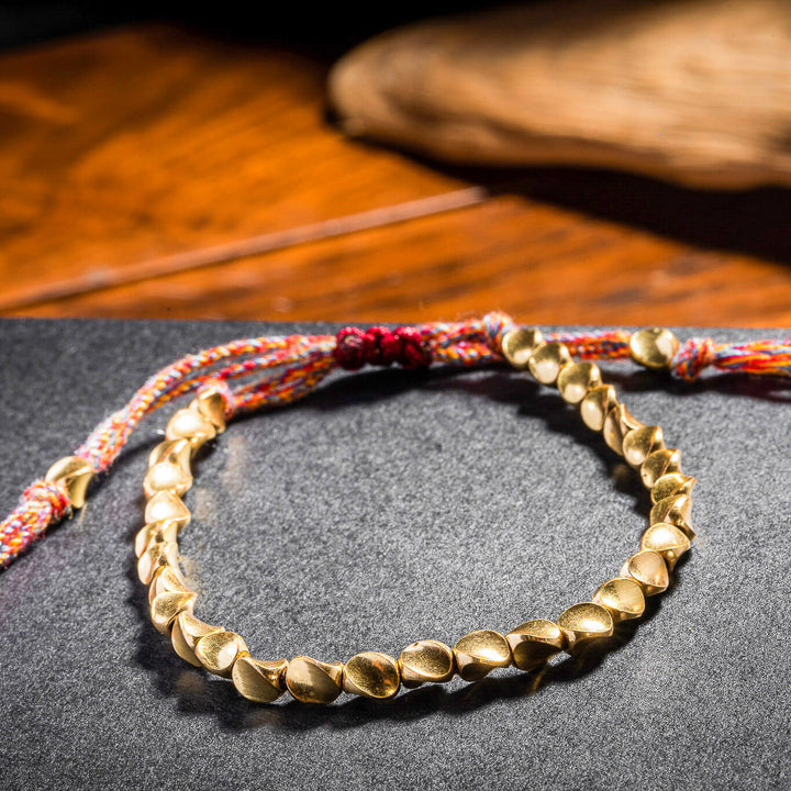 Tibetan Copper Beads Bracelet – Handmade Spiritual Jewelry for Healing, Strength & Protection