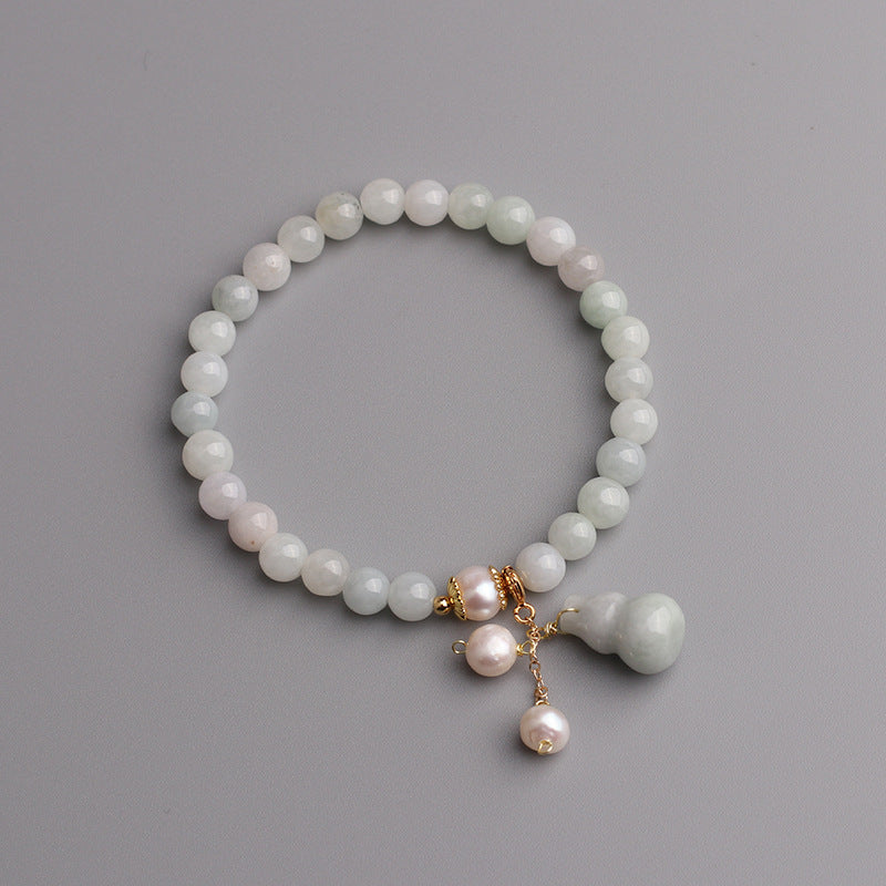 Light Green Jade Wu Lou Amulet Bracelet – Healing, Longevity & Illness