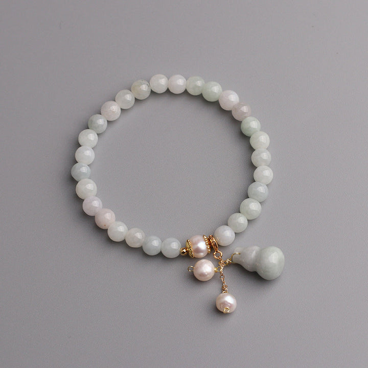 Light Green Jade Wu Lou Amulet Bracelet – Healing, Longevity & Illness