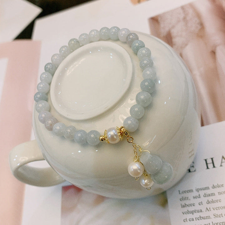 Light Green Jade Wu Lou Amulet Bracelet – Healing, Longevity & Illness