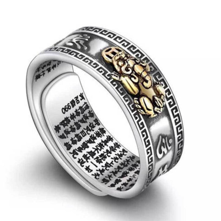 Feng Shui Pixiu Mantra Ring – Wealth & Protection