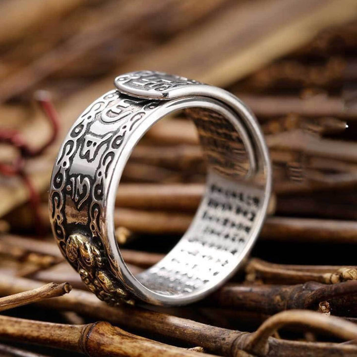 Feng Shui Pixiu Mantra Ring – Wealth & Protection